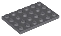 LEGO - Dark Bluish Gray Plate 4 x 6