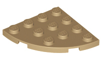 LEGO - Dark Tan Round Plate Corner 4 x 4
