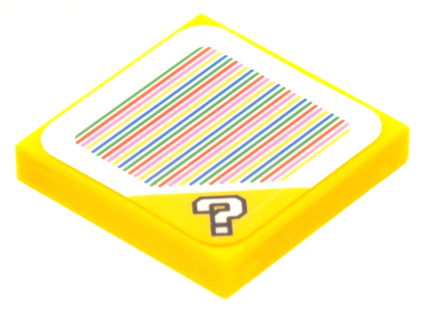 LEGO - Yellow Tile 2 x 2 with Mario ? Block