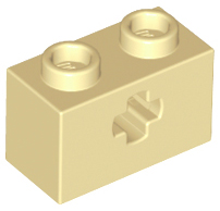 LEGO - Tan Technic Brick 1 x 2 with Axle Hole