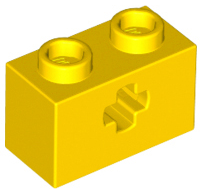 LEGO - Yellow Technic Brick 1 x 2 with Axle Hole