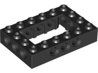 LEGO - Black Technic Brick 4 x 6 Open Center