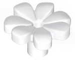 LEGO - White Plant Flower with Pin Hole