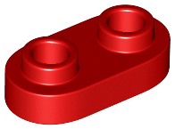LEGO - Red Round Plate 1 x 2 with Open Studs