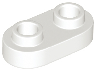 LEGO - White Round Plate 1 x 2 with Open Studs