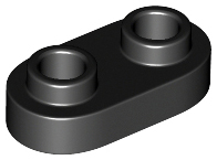 LEGO - Black Round Plate 1 x 2 with Open Studs