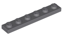 LEGO - Dark Bluish Gray Plate 1 x 6