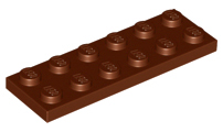 LEGO - Reddish Brown Plate 2 x 6