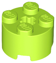 LEGO - Lime Round Brick 2 x 2 with Axle Hole