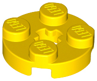 LEGO - Yellow Round Plate 2 x 2 with Axle Hole