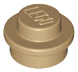 LEGO - Dark Tan Round Plate 1 x 1