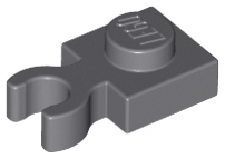 LEGO - Dark Bluish Gray Plate 1 x 1 with Clips