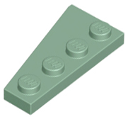 LEGO - Sand Green Wedge Plate 4 x 2 Right