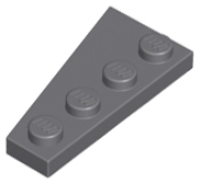 LEGO - Dark Bluish Gray Wedge Plate 4 x 2 Right