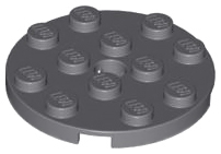LEGO - Dark Bluish Gray Round Plate 4 x 4