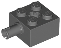 LEGO - Dark Bluish Gray Brick 2 x 2 with Axle Hole
