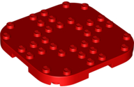 LEGO - Red Plate 8 x 8 with Rounded Corners