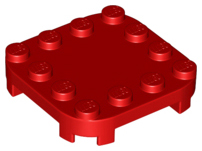 LEGO - Red Plate 4 x 4 with Rounded Corners