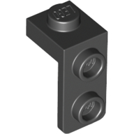 LEGO - Black Bracket 1 x 1 - 1 x 2
