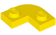 LEGO - Yellow Round Plate Corner 2 x 2 with Cutout