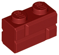 LEGO - Dark Red Brick 1 x 2 with Masonry Profile