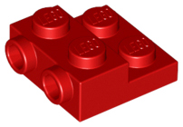 LEGO - Red Plate 2 x 2 x 2/3 with Side Studs